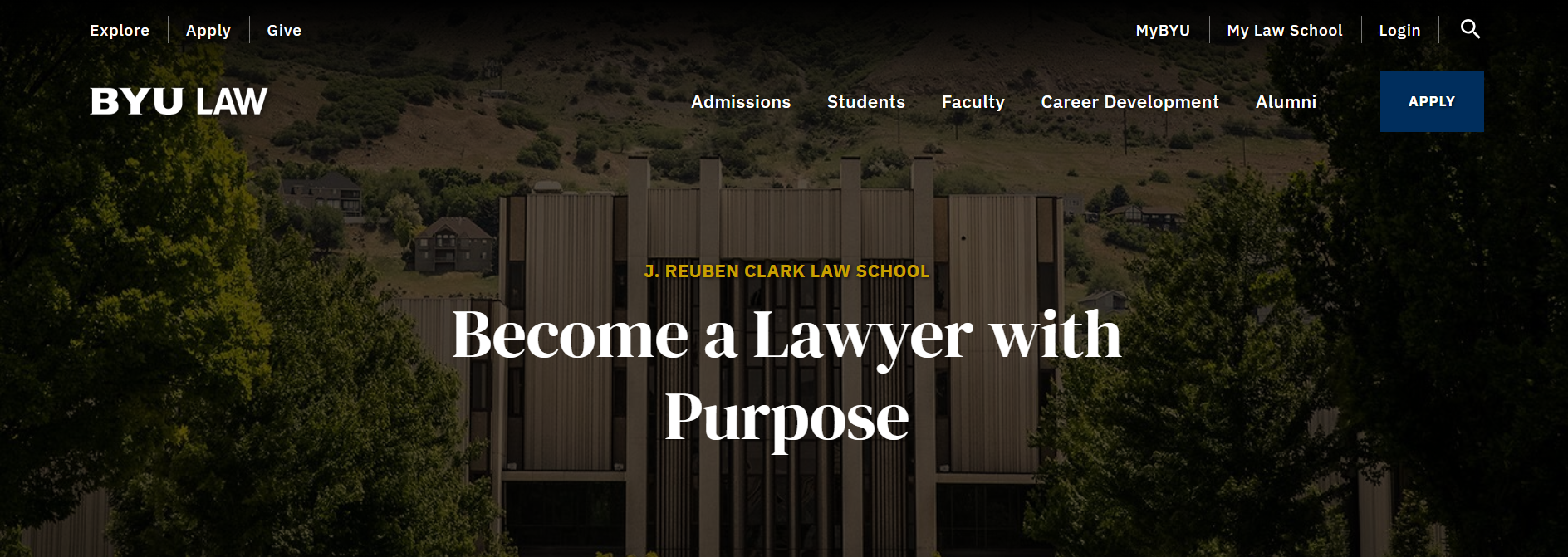 The BYU Law School public website — one of two production applications migrated from React to Svelte